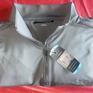 Greg Norman 1/4 Zip Pullover NWT Large Gray Performance Stretch Golf